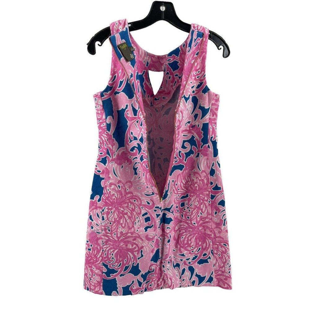 Taylor Women's Pink Blue Sleeveless Tropical Floral Pockets Dress Size 4 - Picture 4 of 15